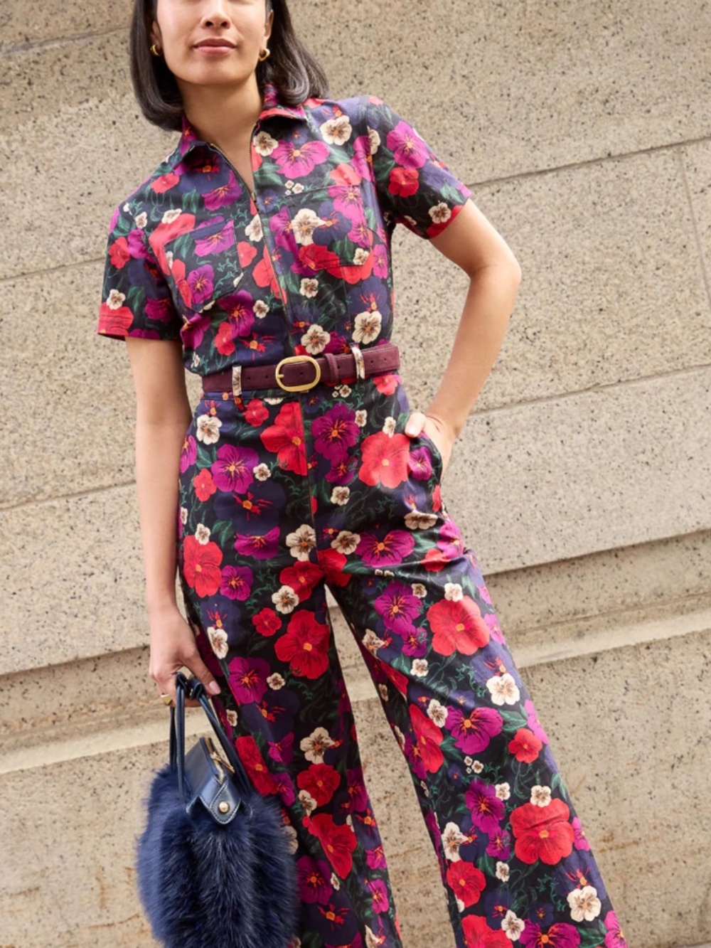 Mixed Quincy Jumpsuit in Pansy